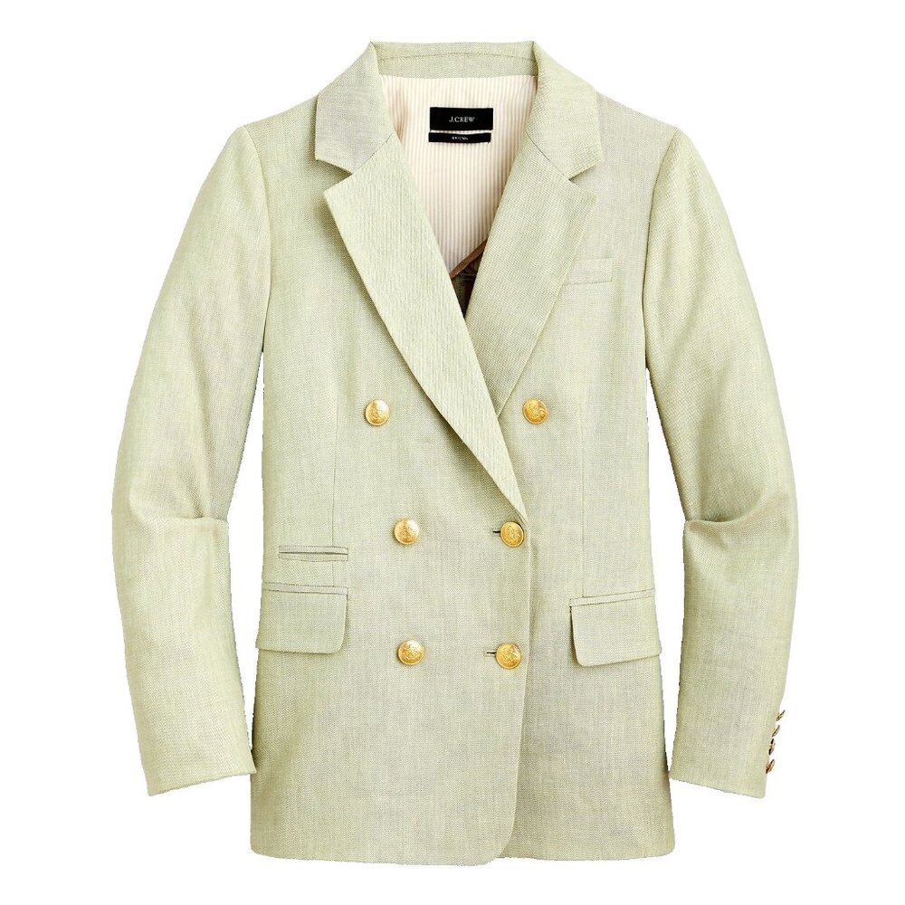 NWT J.Crew Bristol Blazer in Light Sage Natural Stretch Linen Jacket 4